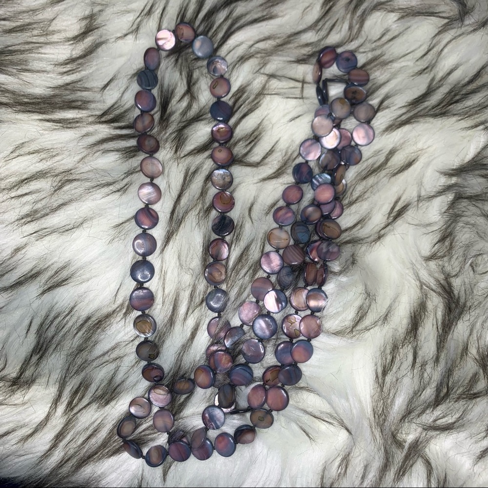 Blue & Purple Abalone Shell Beaded Necklace